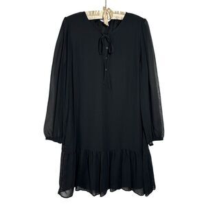 NEW Draper James Dress L Drop Waist Sheer Sleeve Dark Academia Witchy Whimsigoth